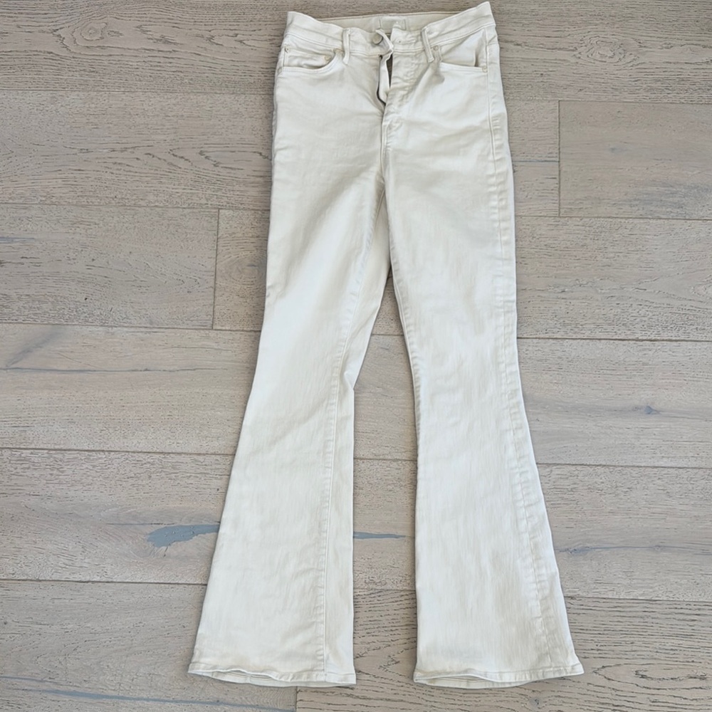 MOTHER Cream Flare & Wide Leg Jeans